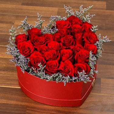 Red Rose & Limonium Bouquet